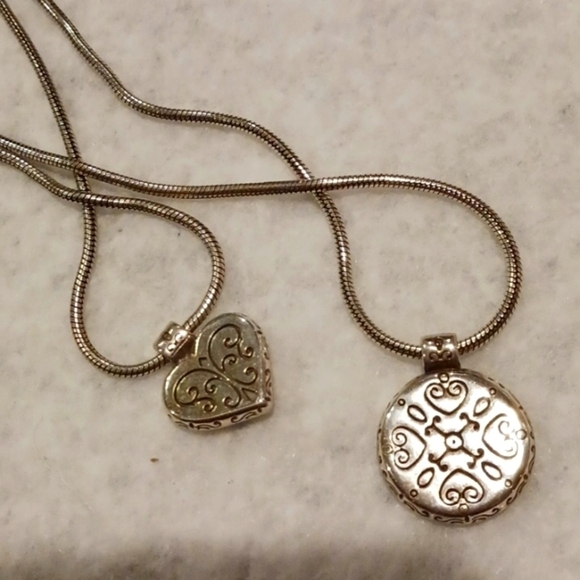 Brighton Double Chain Heart & Daisy Necklace - Picture 6 of 6